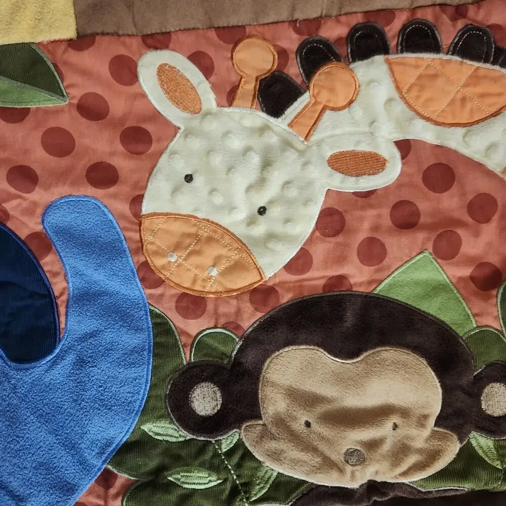Kidsline Jungle Monkeys Elephant Birds 123 crib toddler Comforter Quilt Blanket